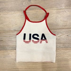 Hollister halter usa knit strap top